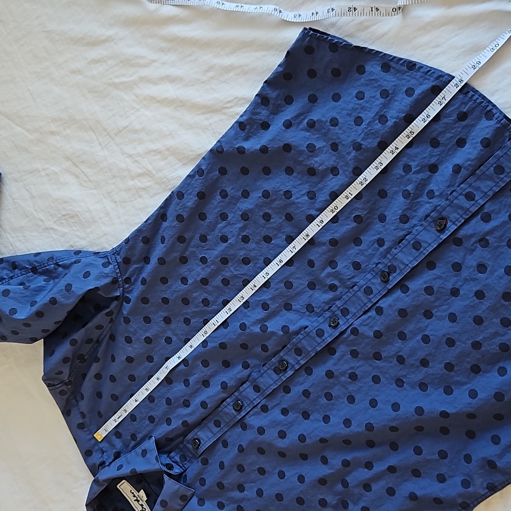 Boden Men's Blue Polka Dot Cotton Button Down Shirt Size Large - Picture 9 of 9
